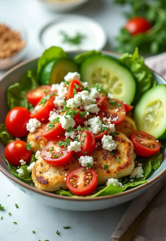 25 High Protein Healthy Meals for Energy & Muscle Gain - 21. Greek Chicken Bowl