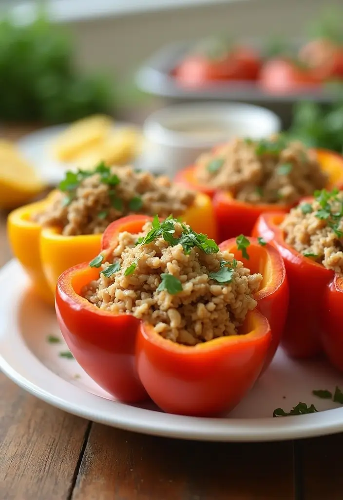 25 High Protein Healthy Meals for Energy & Muscle Gain - 23. Stuffed Bell Peppers