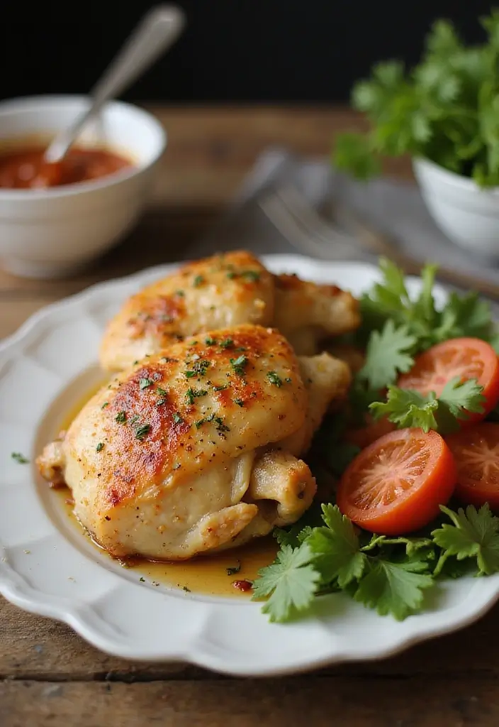 25 High Protein Healthy Meals for Energy & Muscle Gain - 25. Baked Chicken Thighs