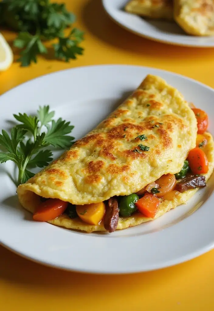 25 High Protein Healthy Meals for Energy & Muscle Gain - 9. Vegetable Omelette