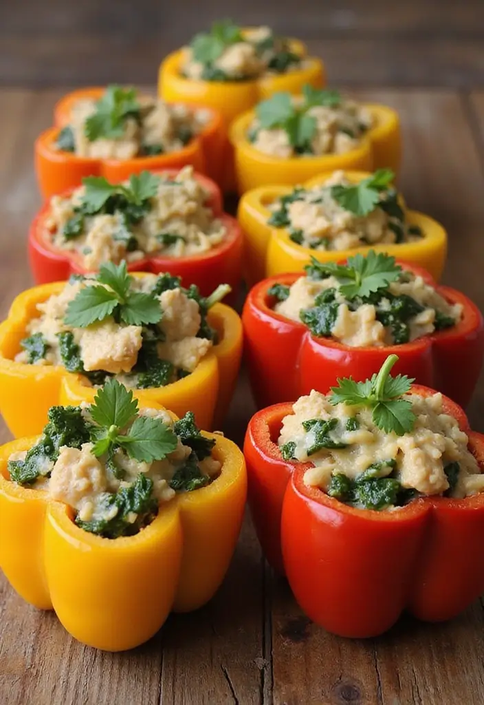26 Healthy Chicken Meals That Are Quick and Delicious - 13. Chicken and Spinach Stuffed Peppers