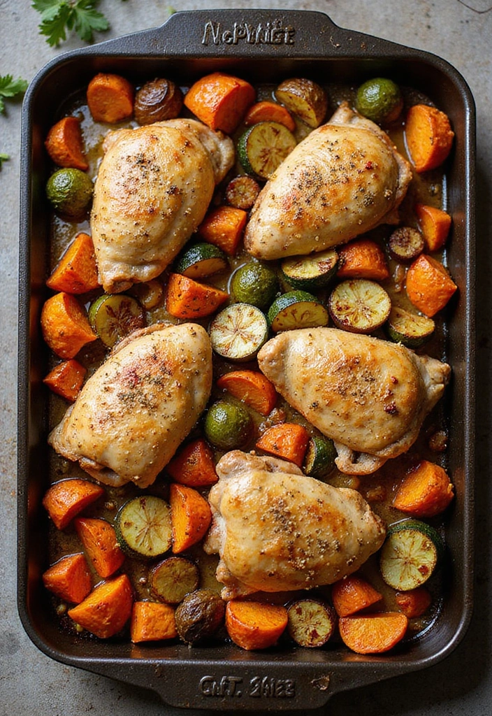 26 Healthy Chicken Meals That Are Quick and Delicious - 5. One-Pan Chicken and Veggies