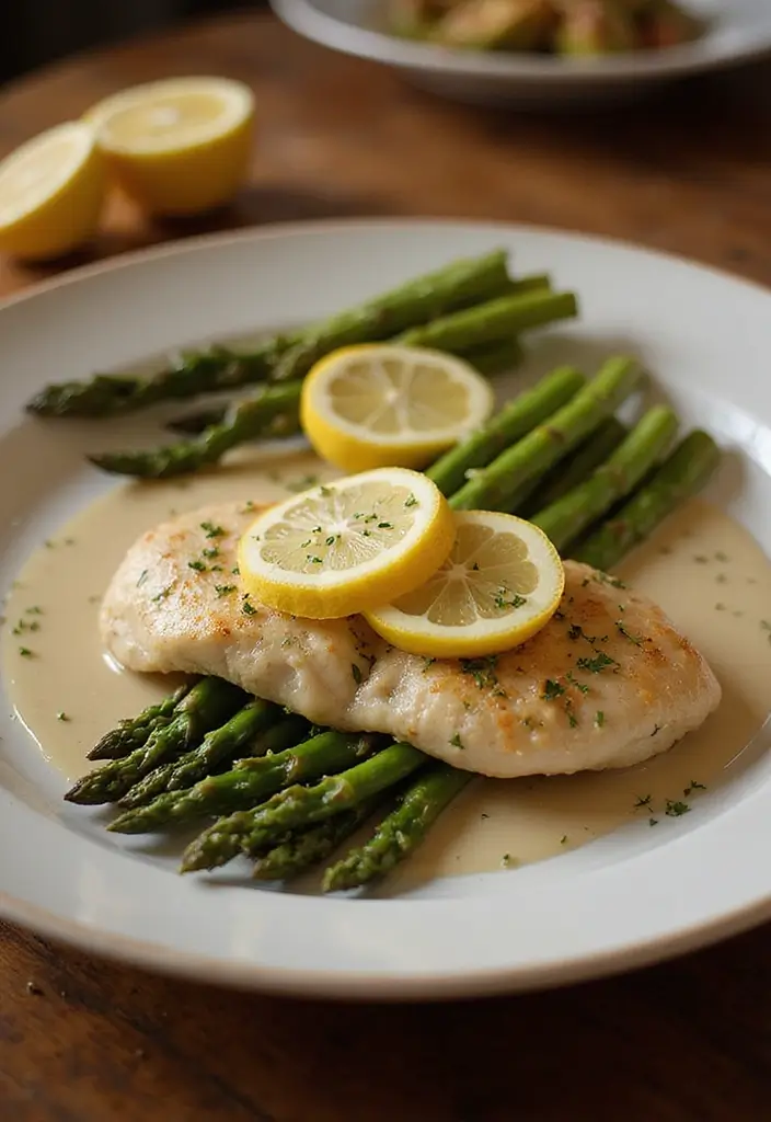 26 Healthy Winter Meals to Warm You Up from the Inside Out - 2. Baked Lemon Herb Chicken with Asparagus