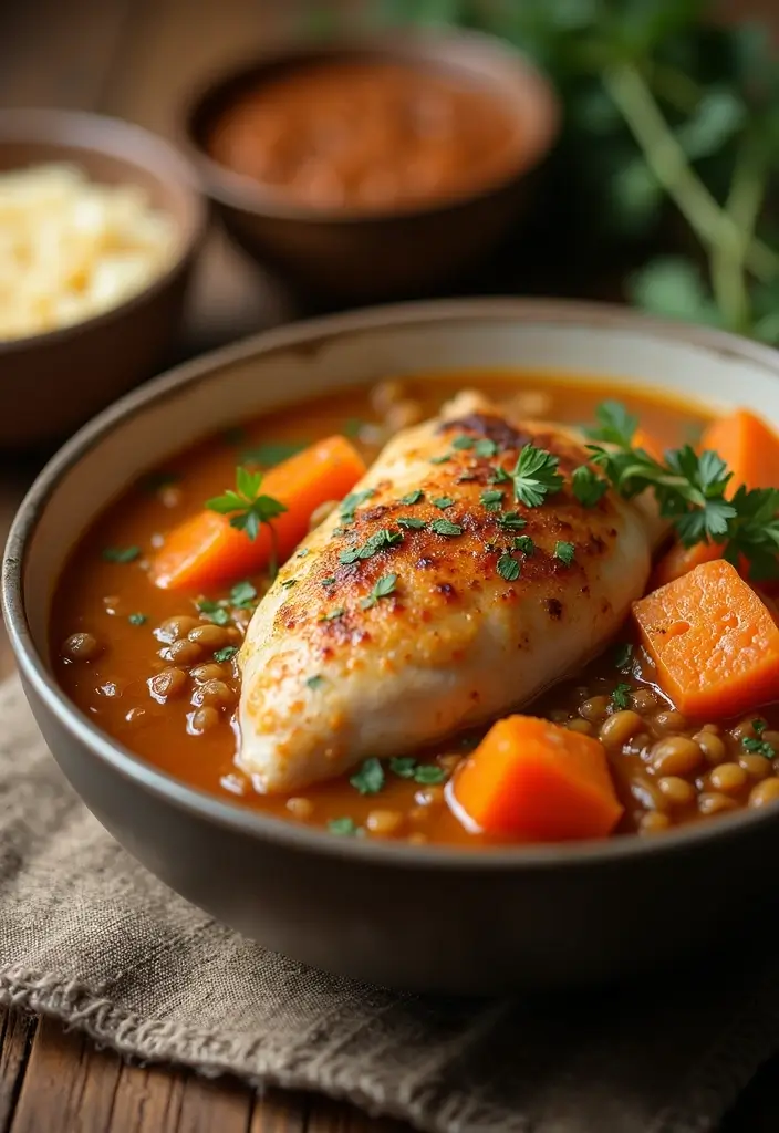 26 Healthy Winter Meals to Warm You Up from the Inside Out - 20. Chicken and Lentil Stew