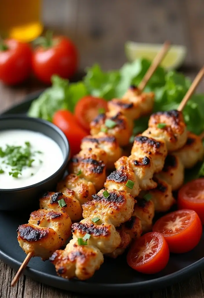 26 Healthy Winter Meals to Warm You Up from the Inside Out - 21. Chicken Souvlaki with Yogurt Sauce