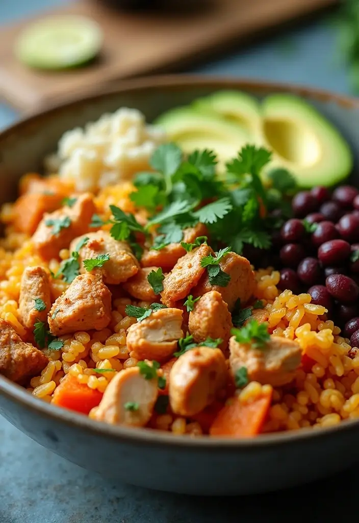 26 Healthy Winter Meals to Warm You Up from the Inside Out - 23. Chicken Burrito Bowl