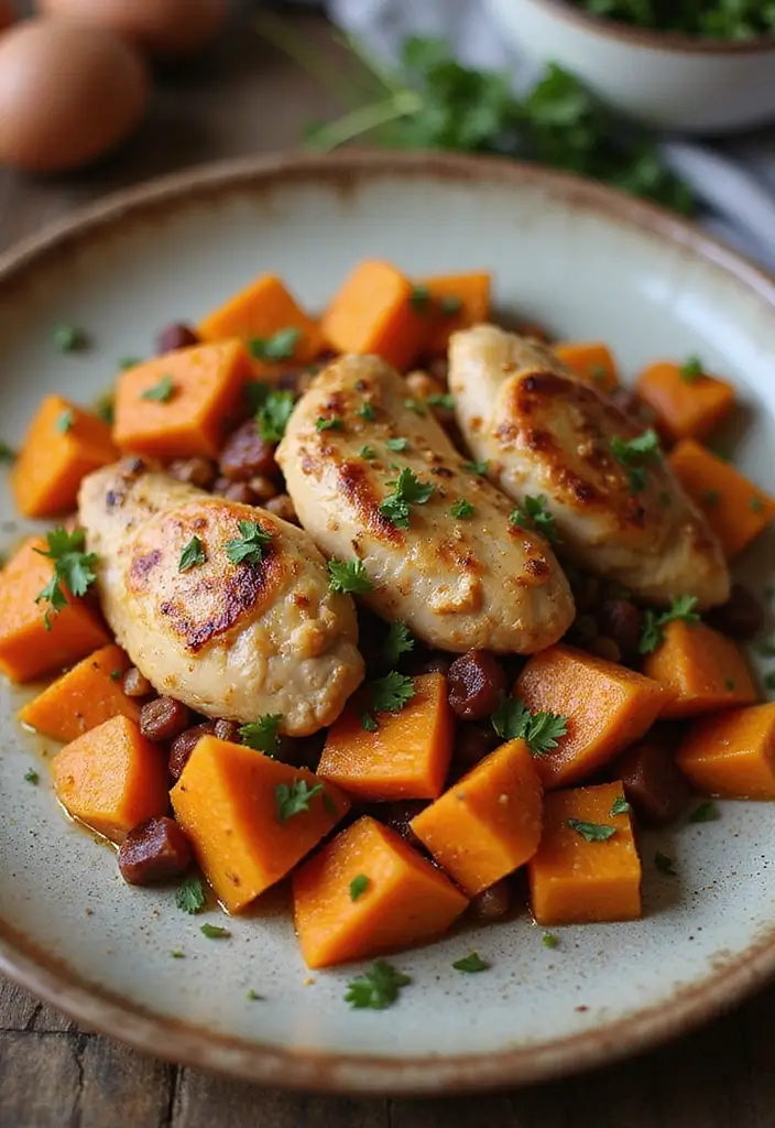 26 Healthy Winter Meals to Warm You Up from the Inside Out - 25. Chicken and Sweet Potato Hash