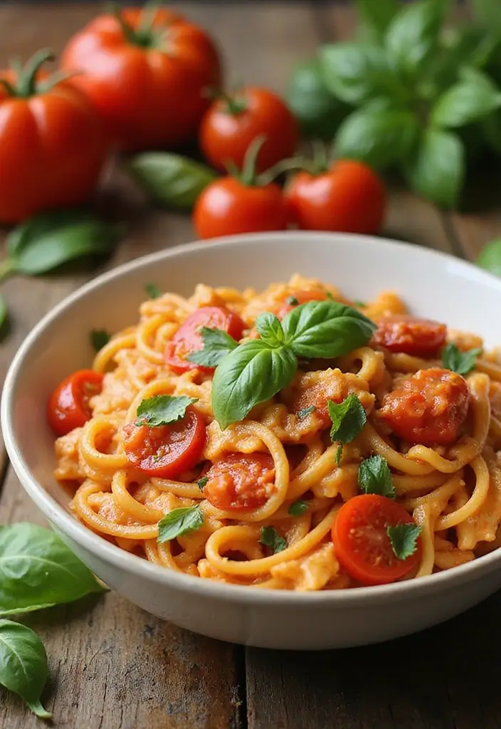 27 Cheap & Healthy Meals That Save Money Without Sacrificing Flavor - 12. Creamy Tomato Basil Pasta