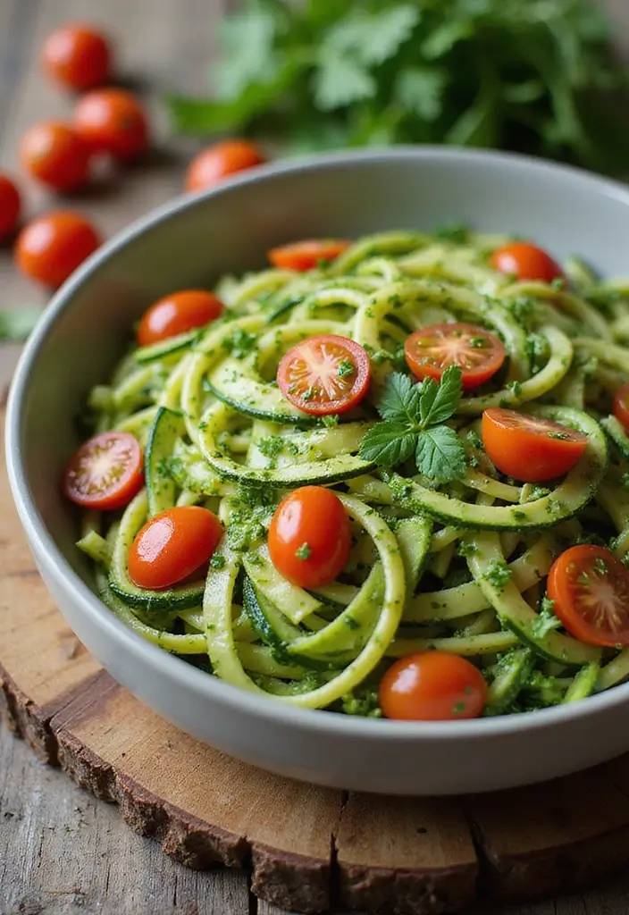 27 Cheap & Healthy Meals That Save Money Without Sacrificing Flavor - 24. Zucchini Noodles with Pesto