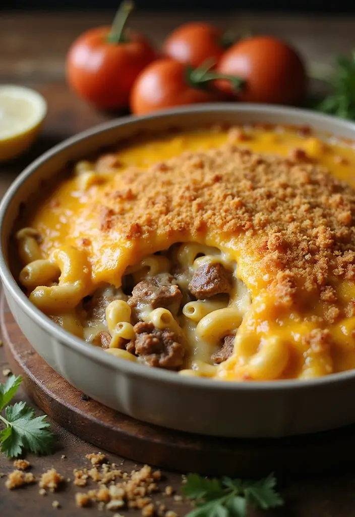 27 Healthy Beef Meals Packed with Protein and Flavor - 14. Baked Beef Mac and Cheese Casserole