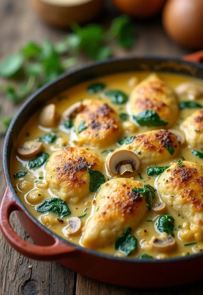 27 Healthy Casserole Meals That Are Cozy & Nourishing - 13. Creamy Chicken and Mushroom Casserole
