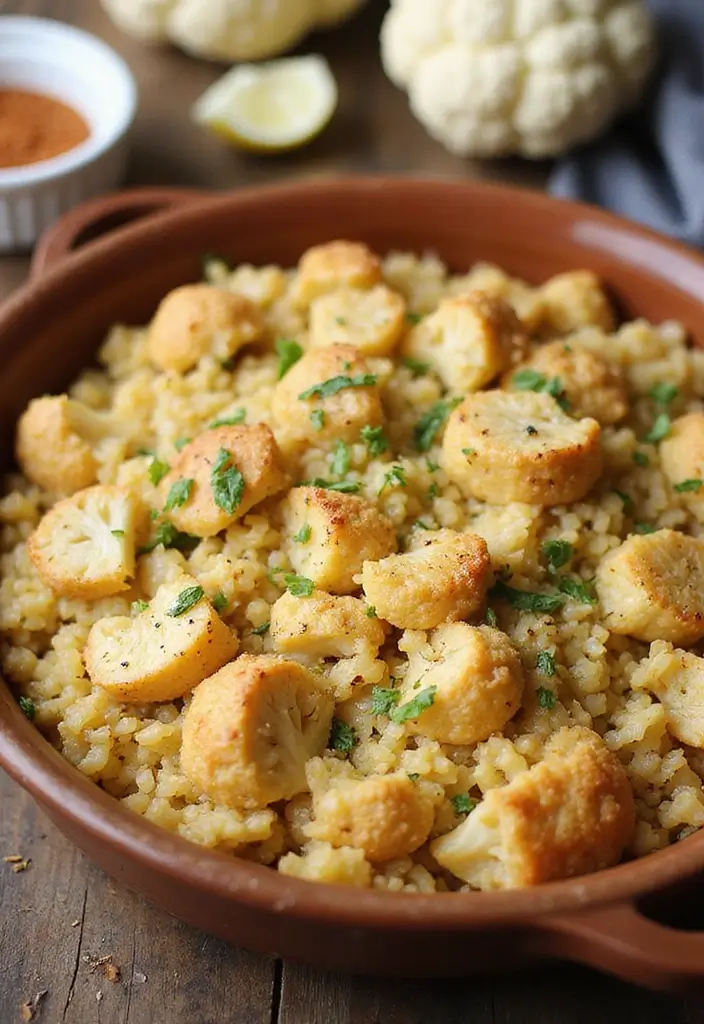 27 Healthy Casserole Meals That Are Cozy & Nourishing - 16. Riced Cauliflower and Chicken Casserole