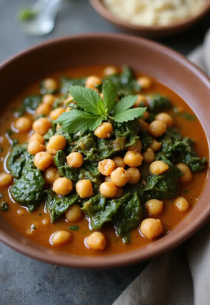 27 Healthy Easy Meals to Cook When You’re Too Tired - 25. Spinach and Chickpea Stew