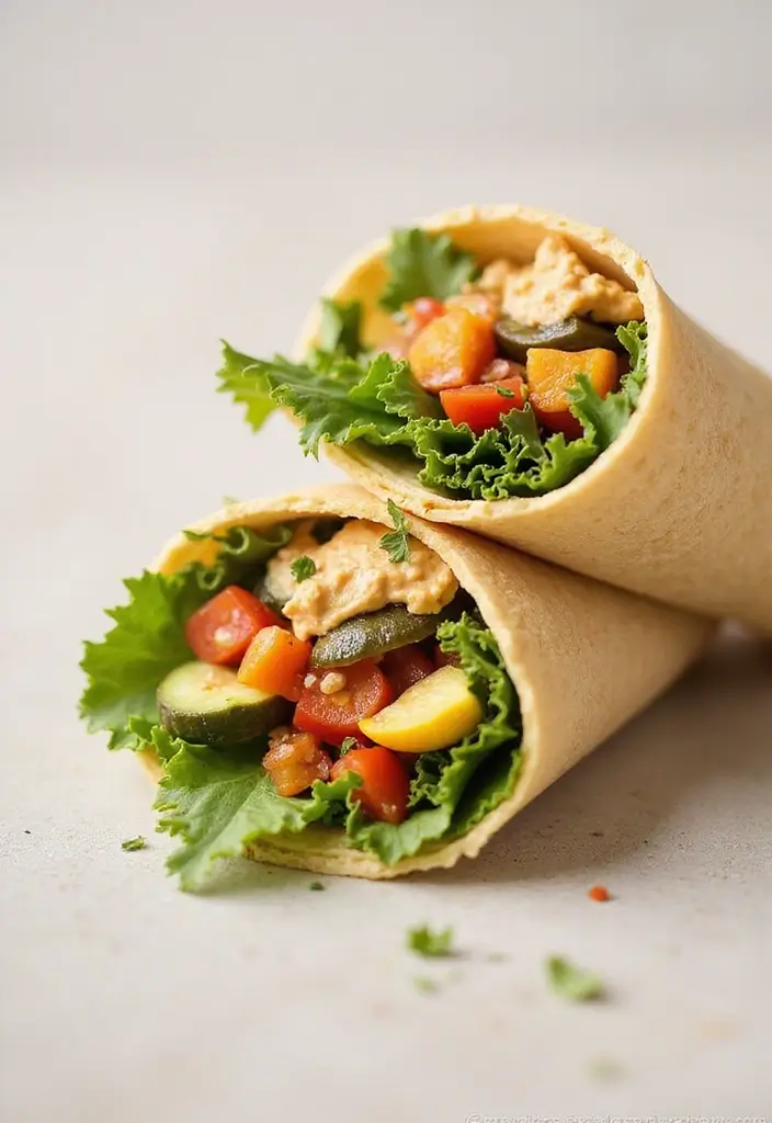27 Healthy Easy Meals to Cook When You’re Too Tired - 7. Veggie and Hummus Wrap