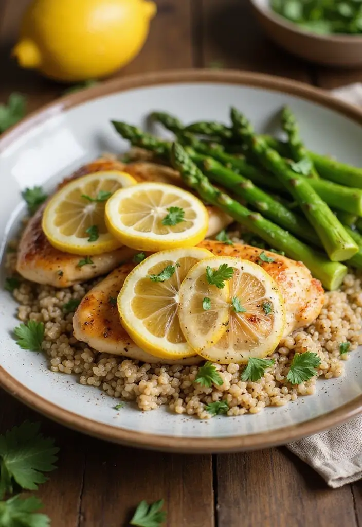 27 Healthy Family Meals Everyone Will Actually Eat - 14. Lemon Pepper Chicken with Asparagus