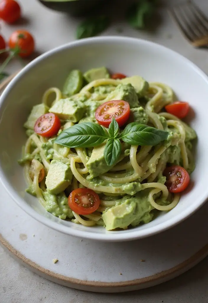 27 Healthy Meal Prep Ideas for a Week of Nutritious Eating - 14. Creamy Avocado Pasta