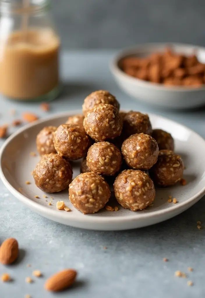 27 Healthy Meal Prep Ideas for a Week of Nutritious Eating - 15. Almond Butter Energy Balls