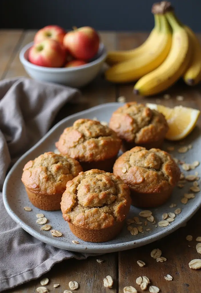 27 Healthy Meal Prep Ideas for a Week of Nutritious Eating - 18. Banana Oat Muffins