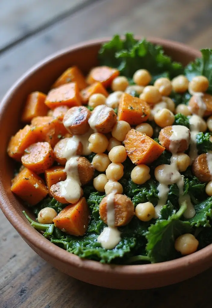 27 Healthy Meal Prep Ideas for a Week of Nutritious Eating - 3. Sweet Potato & Kale Buddha Bowl