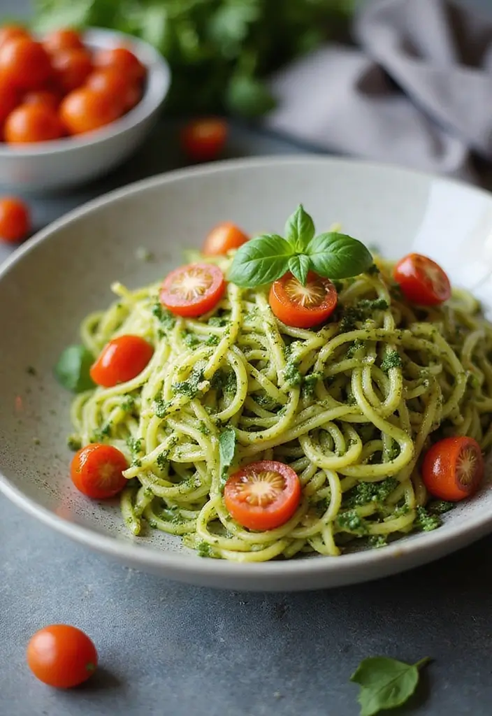 27 Healthy Meal Prep Ideas for a Week of Nutritious Eating - 9. Zucchini Noodles with Pesto