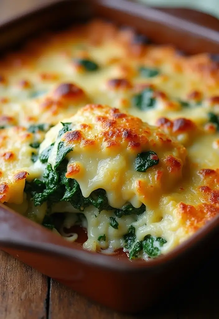 27 Healthy Meals with Potatoes That Don’t Feel Heavy - 18. Potato Bake with Cheese and Spinach