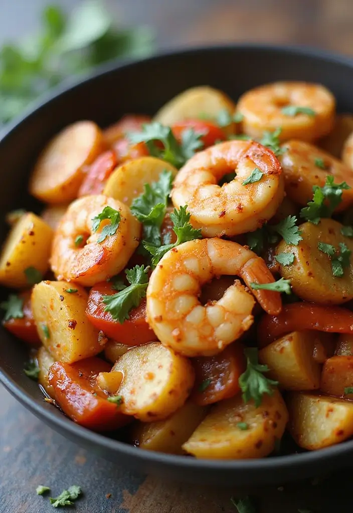 27 Healthy Meals with Potatoes That Don’t Feel Heavy - 19. Potato and Shrimp Stir-Fry
