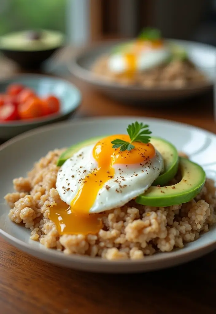 28 Healthy Breakfast Meals to Start Your Morning Right - 12. Savory Oatmeal with Egg