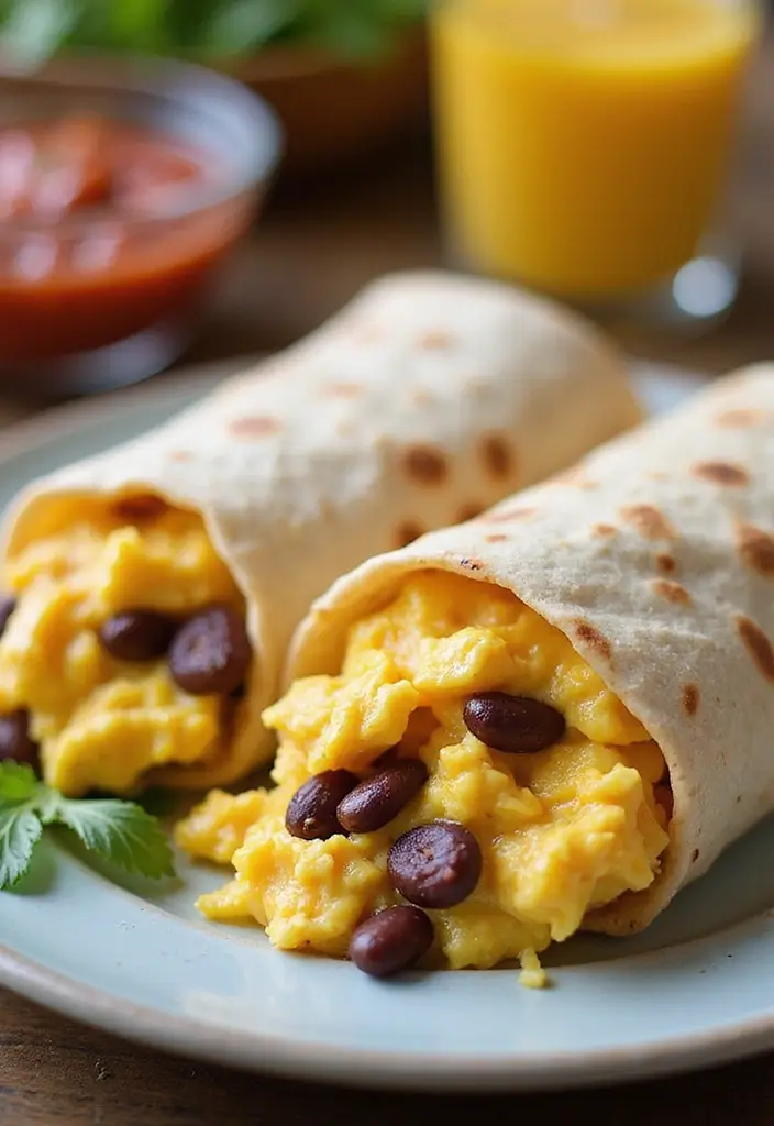 28 Healthy Breakfast Meals to Start Your Morning Right - 16. Whole Grain Breakfast Burrito