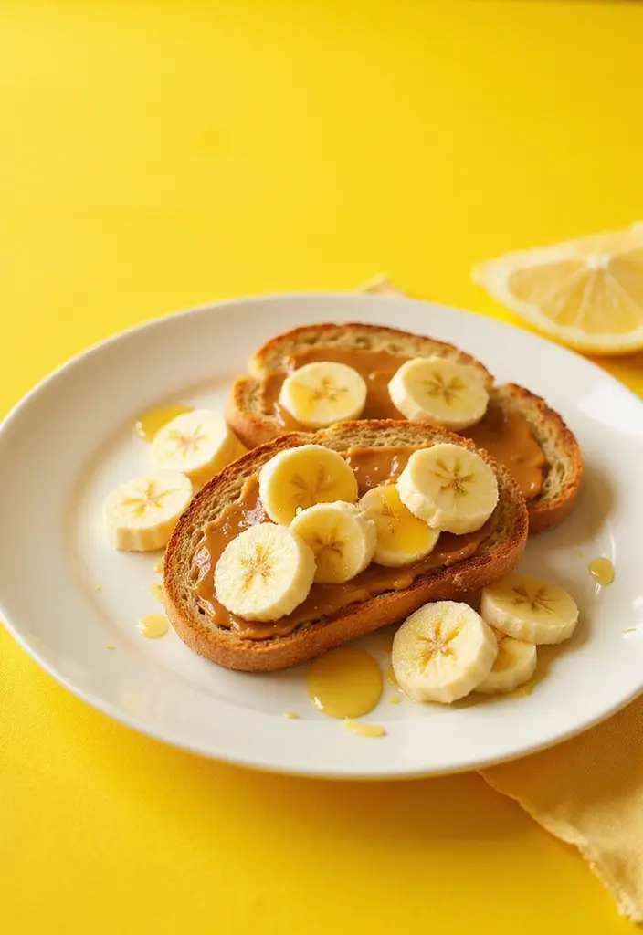 28 Healthy Breakfast Meals to Start Your Morning Right - 9. Peanut Butter Banana Toast