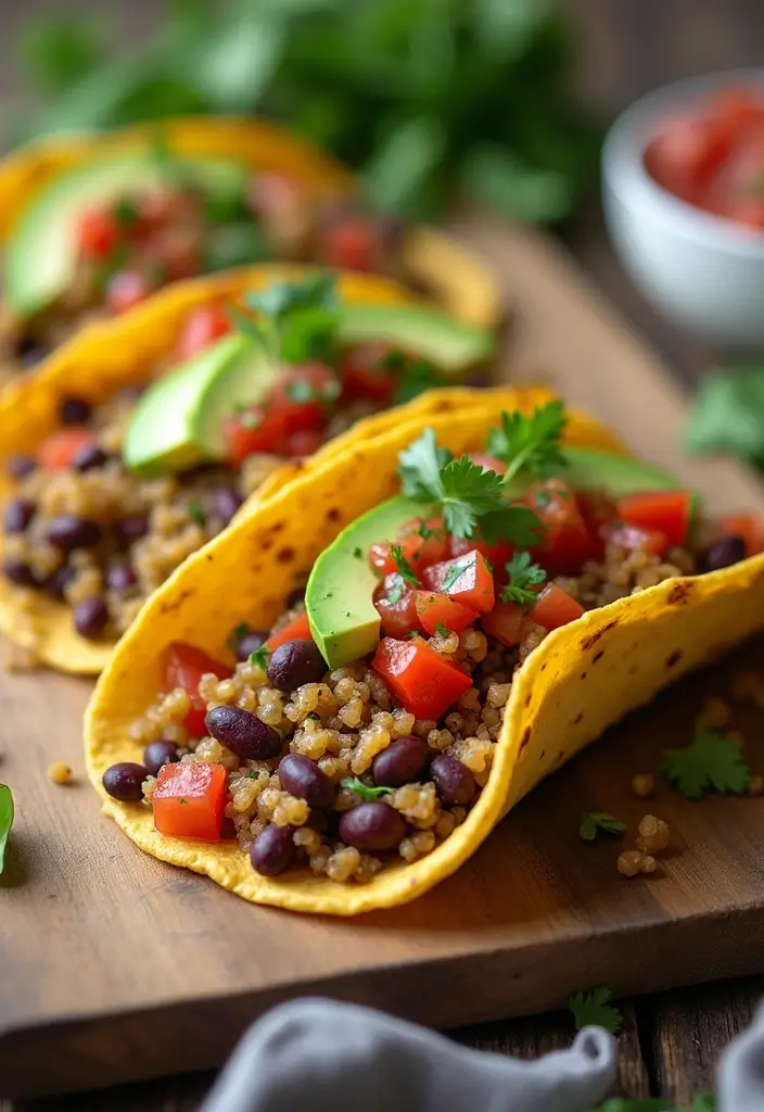 28 Healthy Family-Friendly Meals Kids Will Love Too - 2. Quinoa and Black Bean Tacos