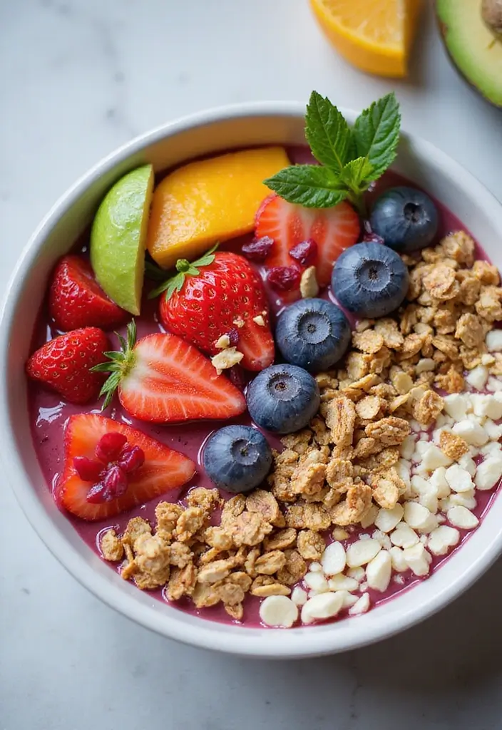 28 Healthy Family-Friendly Meals Kids Will Love Too - 28. Fruit and Yogurt Smoothie Bowls