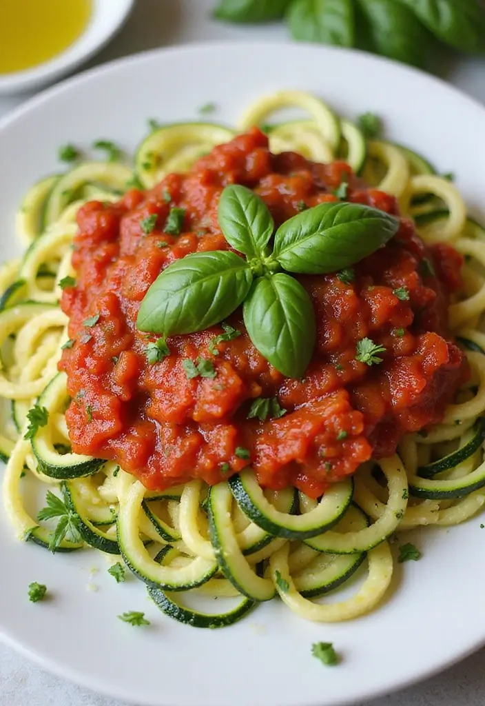 28 Healthy Family-Friendly Meals Kids Will Love Too - 6. Zucchini Noodles with Marinara Sauce