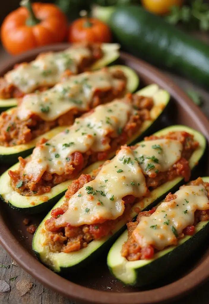 28 Healthy Low Carb Meals That Actually Satisfy - 18. Stuffed Zucchini Boats