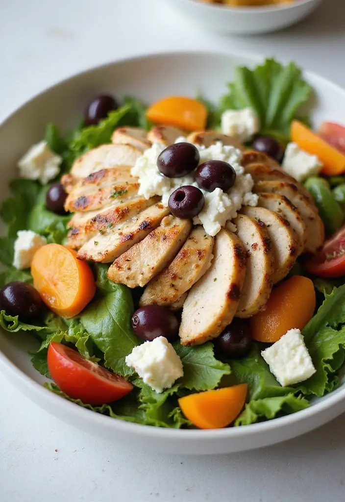 28 Healthy Low Carb Meals That Actually Satisfy - 21. Greek Salad with Grilled Chicken