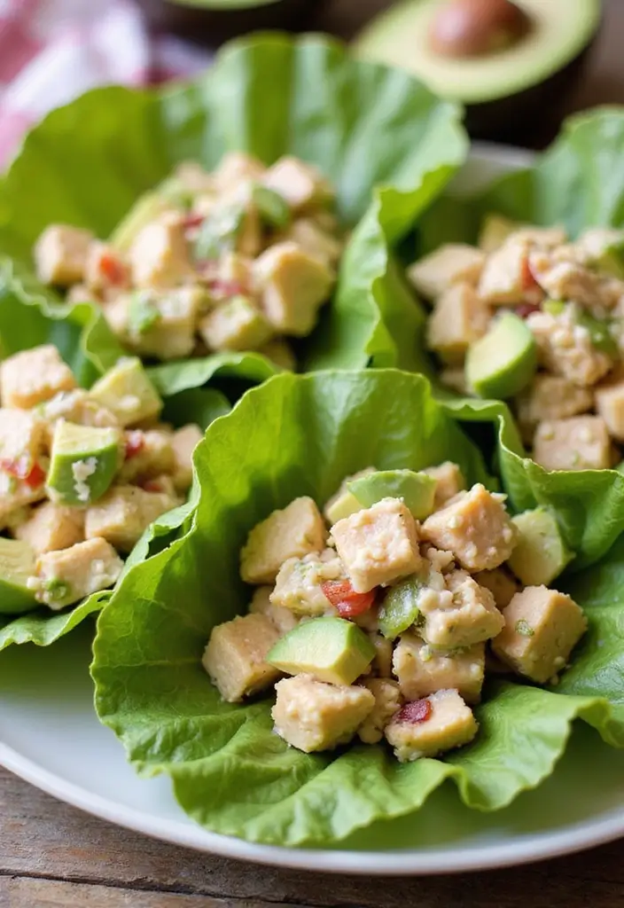 28 Healthy Low Carb Meals That Actually Satisfy - 26. Creamy Avocado Chicken Salad