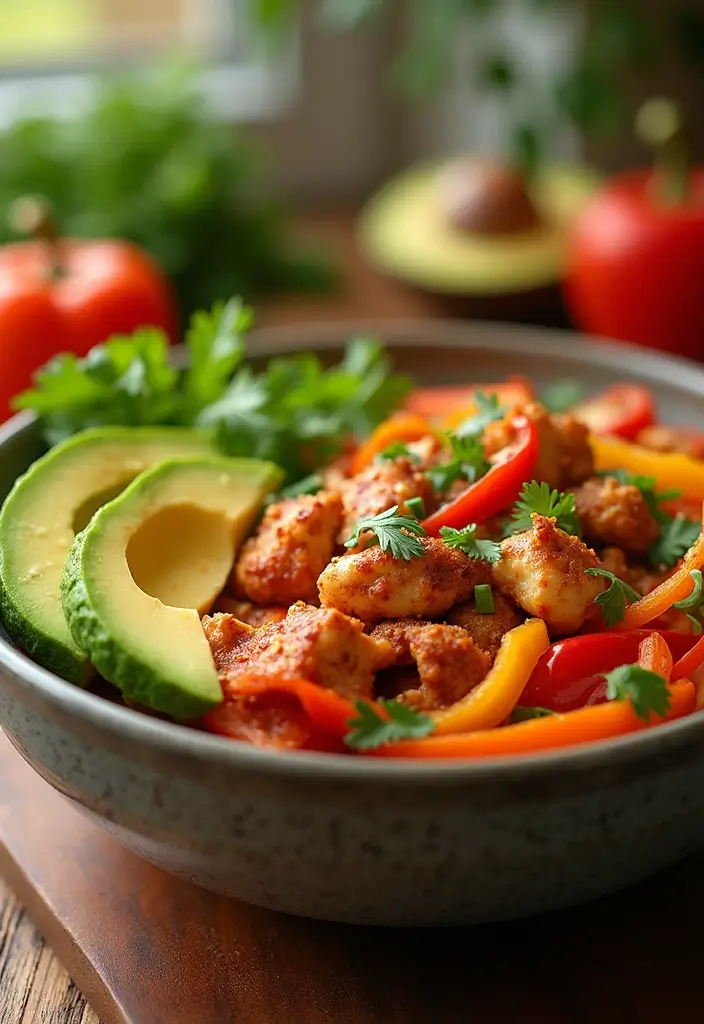 28 Healthy Low Carb Meals That Actually Satisfy - 27. Chicken Fajita Bowls