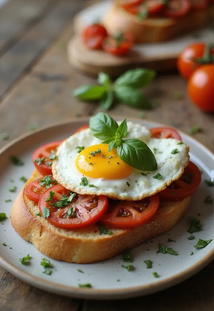 28 Healthy Meals Ideas That Make Clean Eating Fun Again - 27. Egg and Tomato Bruschetta