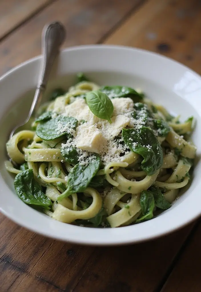 28 Low Cost Healthy Meals That Taste Anything But Cheap - 22. Creamy Spinach Pasta
