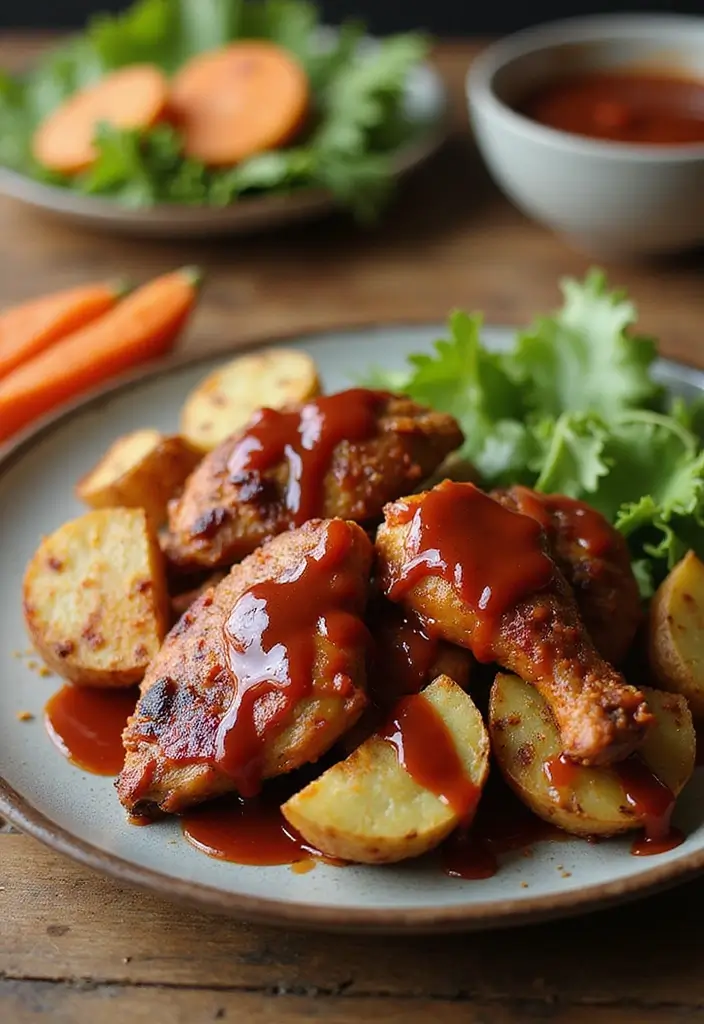 30 Easy Crock Pot Healthy Meals for Lazy Weeknights - 15. BBQ Chicken and Potato Bake