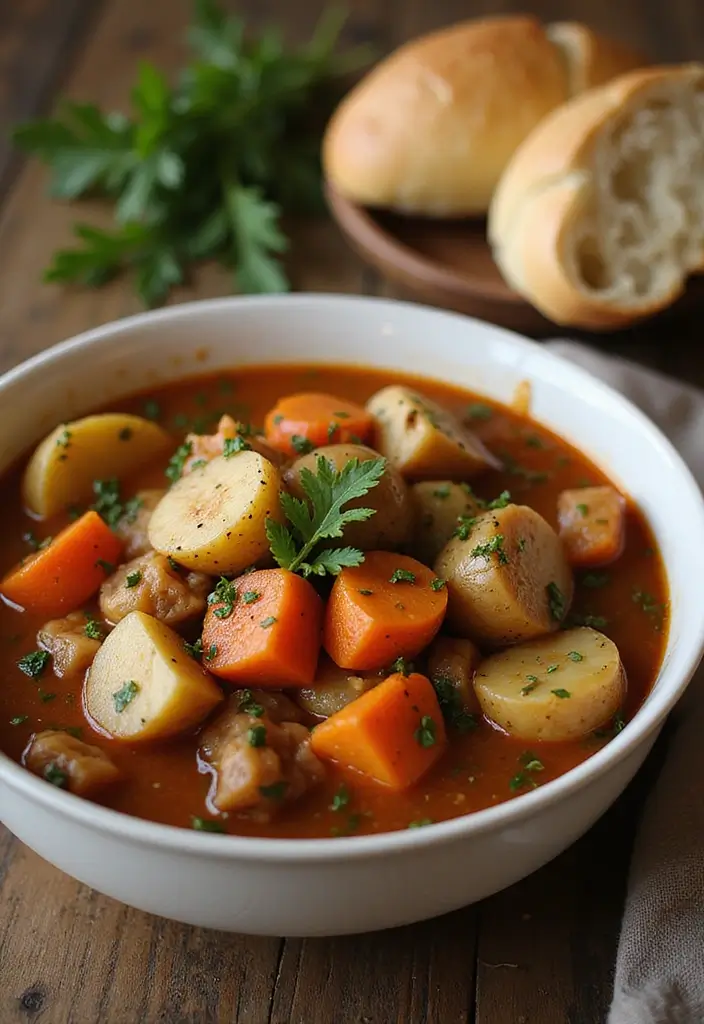 30 Easy Crock Pot Healthy Meals for Lazy Weeknights - 2. Herb-Infused Potato and Chicken Stew