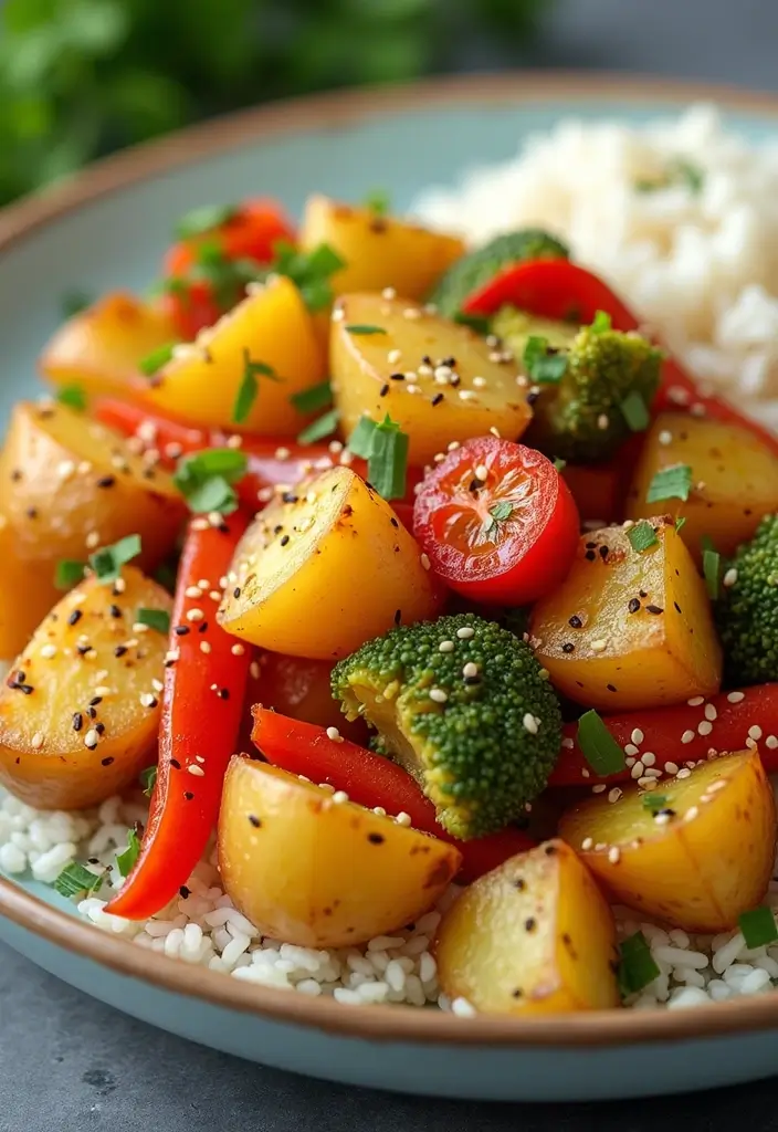 30 Easy Crock Pot Healthy Meals for Lazy Weeknights - 21. Potato and Veggie Stir-Fry