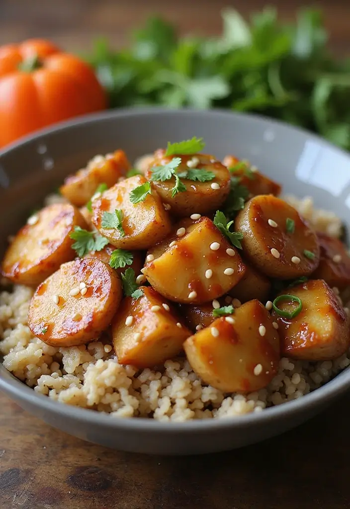 30 Easy Crock Pot Healthy Meals for Lazy Weeknights - 22. Teriyaki Chicken and Potato Bowl