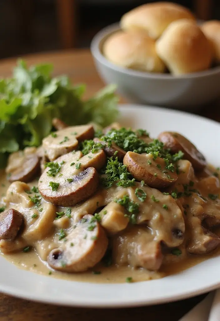 30+ Healthy Dinner Meals You’ll Want to Make Every Night - 29. Creamy Mushroom Stroganoff