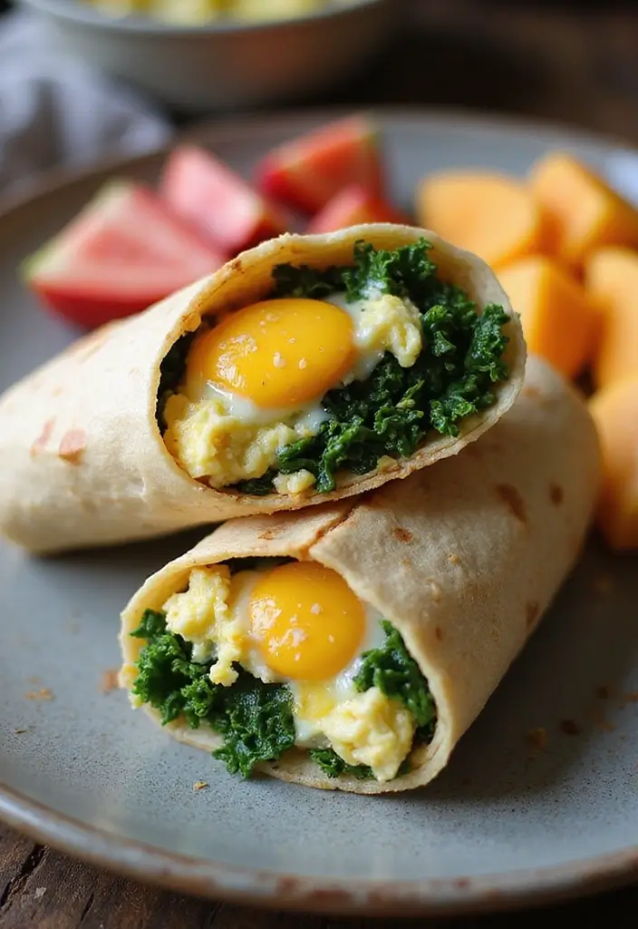 30 Healthy Egg Meals Perfect for Any Time of Day - 14. Egg and Kale Breakfast Burrito