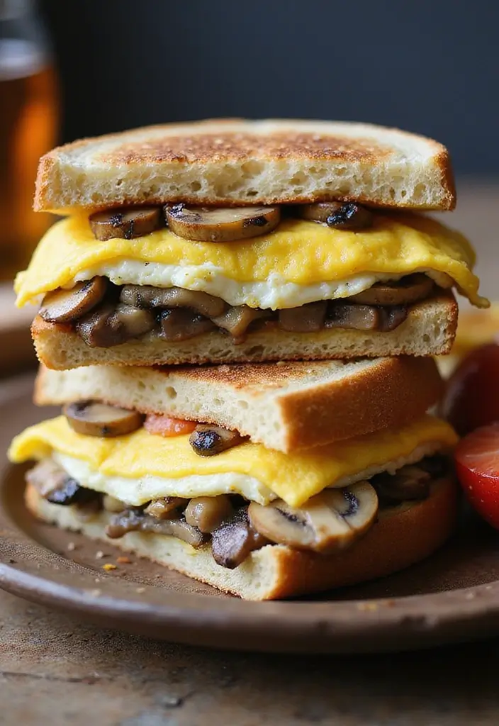 30 Healthy Egg Meals Perfect for Any Time of Day - 27. Egg and Mushroom Breakfast Sandwich