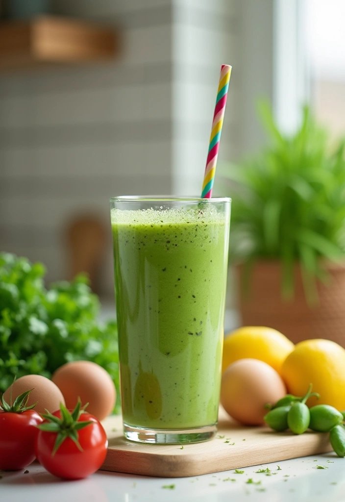 30 Healthy Egg Meals Perfect for Any Time of Day - 30. Egg and Veggie Smoothie