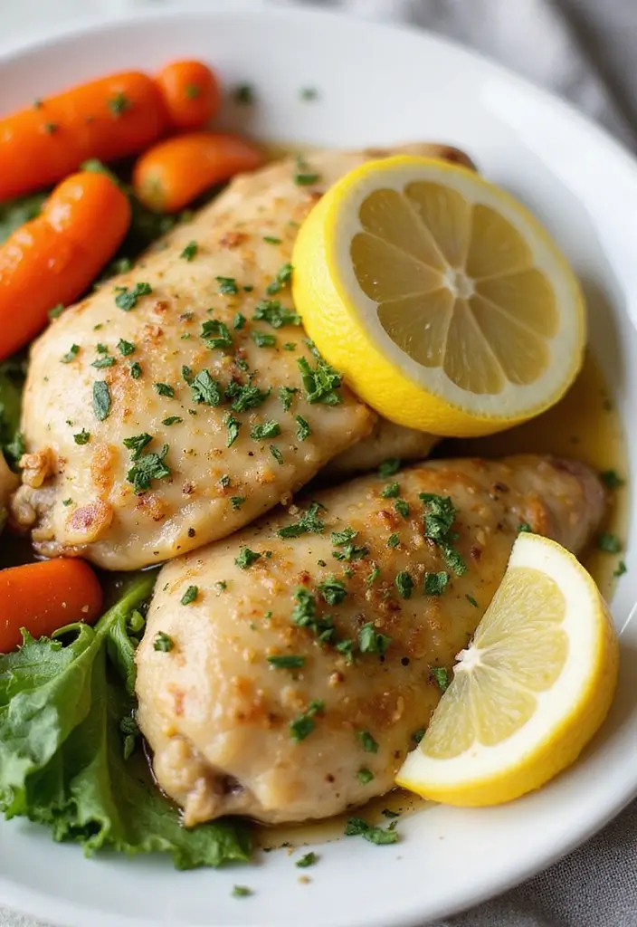 30 Healthy Low Calorie Meals That Don’t Taste Like Diet Food - 1. Zesty Lemon Herb Chicken