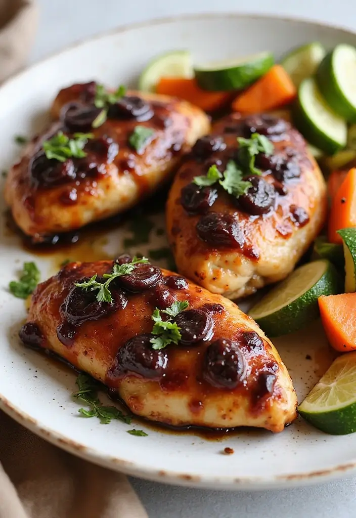 30 Healthy Low Calorie Meals That Don’t Taste Like Diet Food - 17. Cherry Balsamic Glazed Chicken
