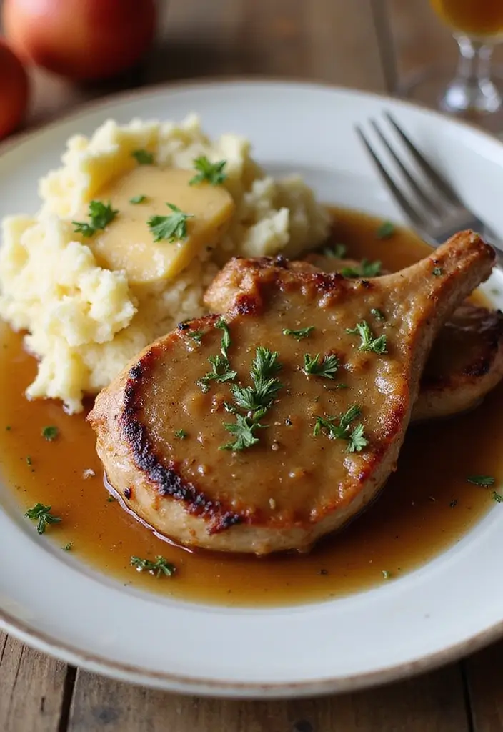 30 Healthy Low Calorie Meals That Don’t Taste Like Diet Food - 8. Apple Cider Braised Pork Chops