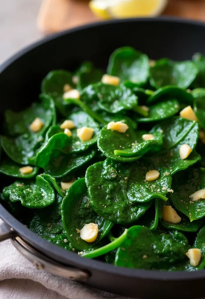 30 Healthy Meals Recipes You’ll Keep Coming Back To - 17. Sautéed Garlic Spinach